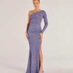 Arianne One-Shoulder Glitter Mermaid Dress