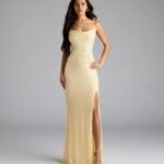 Hollie Lace-Up Mermaid Sequin Beaded Formal Dress