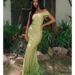 Mona Off-Shoulder Slit Mermaid Formal Dress