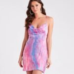 Sunset Babe Satin A-Line Mini Dress