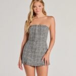 Plaid Moment Sleeveless Knit Romper