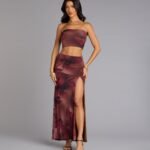 Blooming Allure Floral Mesh High-Slit Maxi Skirt