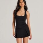 Cheers To Chic Sleeveless Ponte Pleated Romper