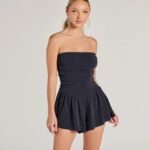 Sparkly Mood Glitter Drop Waist Skater Romper