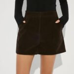 Mid-Waist Suede Effect Shorts