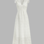 Semi-Sheer Crochet Lace Midi Dress