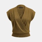 Wrap V Neck Sleeveless Knit Top