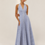 Striped Halter Maxi Dress