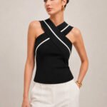 Crisscross Neck Sleeveless Knit Top