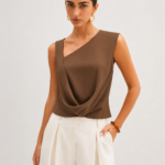 Asymmetrical Draped Twist Tank Top